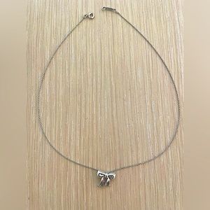 Vintage Tiffany & Co Sterling Silver Bow Pendant Necklace 16”